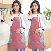 손 닦기 앞치마 여성 패션 귀여운 방수 작업 바지 허리 일본 주방 레스토랑 요리, F