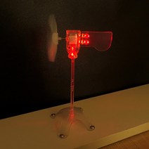 발전기대여 중고발전기 아파트태양광설치 LED 장식 경고등 미니 풍력 터빈 대체 에너지 발생기 교육 도구, 03 Red