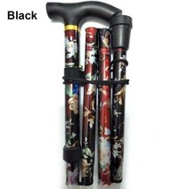 실버 접이식 노인지팡이 텔레스코픽 워킹 스틱 지팡이 믿을 수 러닝 하이킹 트레킹 폴 펠더용 Alpenstocks, Black