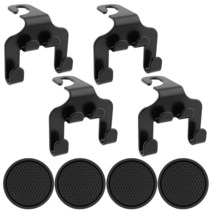 Serveyou8피스 2 in 1 자동차 뒷좌석 후크 및 코스터 조합 자동차 컵받침 후크 브래킷 더 강력한 하중 베어링 용량 육각형 엠보싱 디자인 코스터 미끄럼 방지 자동차 시