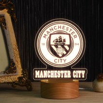 축구팀 앰블럼 맨유 리버풀 맨시티 바르샤 첼시 선수 메시 굿즈 무드등 조명 남자친구선물, 맨체스터시티
