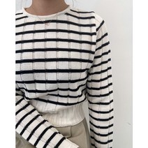 [3계절 데일리] 단가라 배색 니트