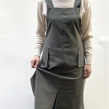 디작소 주방잡화 멜빵 앞뒤 앞치마 2color, 딥카키