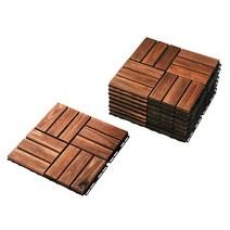 이케아 야외 조립식 마루 룬넨 알타펜 베란다 발코니 조립 마루 인조잔디 모음, 룬넨 브라운(9장)