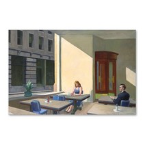 에드워드 호퍼 명화 대형 캔버스 그림 액자, 04. 해가드는 카페