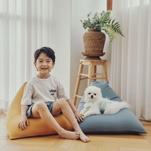 생활특권 쫀득 어린이 빈백 소파 쿠션, 쫀득 어린이 빈백_옐로우