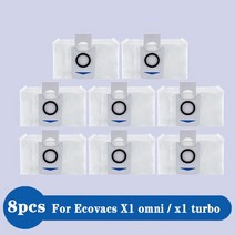 로봇청소기 걸레 브러쉬 호환 Ecovacs Deebot X1 옴니 액세서리 로봇 진공 청소기 걸레 천 먼지 봉투 HEPA, 04 8pcs