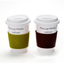 에코사랑 2인조 머그컵세트 판촉물 사은품 돌답례품 선물 인쇄가능 국산, 그린+초콜렛