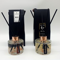 [1+1]마리포사 핑크솔트 디퓨저 향테리어 베이직 라운드 100ml+100ml, 블랙체리
