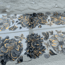 플라워 마스킹테이프 블랙 금박 PET, A 1매 6*100cm