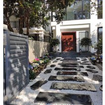 정원석 블랙 블루스톤 마당 조경 원예 공원 디딤돌, 다른 검은색 직사각형 30x100x3-4cm