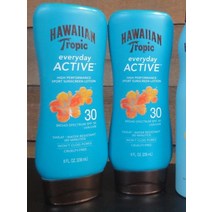 선크림 하와이안 트로피칼 에브리데이 액티브 선크림 스프레이 SPF 50 또는 로션 SPF, 2 lotion spf 30