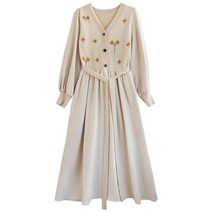 2021 겨울 프랑스어 달콤한 미디 드레스 여성 우아한 빈티지 꽃 저녁 파티 니트 캐주얼 원피스 한국어 세련