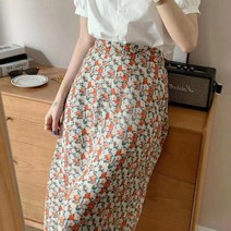 9색상 뒷밴딩 플라워 편한치마 허리 롱스커트 데일리