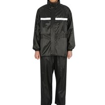 감성스터프 남성 고급형 오토바이 방수 우의 세트, 블랙