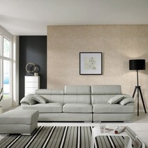 [오스본가구] 원조 라티나 구스다운 헤드레스트 4인용 가죽소파, 1-2) 라티나 4인용 소파+스툴