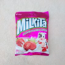 [밀키타] Milkita 캔디 스트로베리 밀크, 80g, 20개