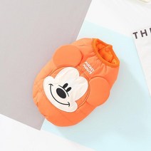 강아지 외출복 외투 자켓 애견옷디즈니 애완 동물 개 옷 겨울 따뜻한 미키 마우스 자켓 코튼 작은 중형 조, 06 Orange_03 M