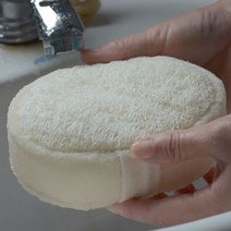 1Pc Soft Fresh Natural Loofah Luffa Sponge Shower Spa Body Scrubber Exfoliator Bathing Massage Brush, [01] white