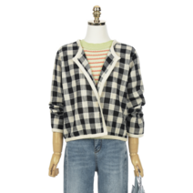 프롬미세즈 프롬미세즈 린넨 체크 자켓_F22JK16