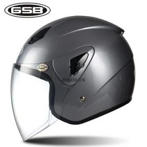 스쿠터 전동킥보드 반모 헬멧 GXT-오토바이 하프 페이스 ABS 모터바이크 헬멧 전기 안전 더블 렌즈 남녀 공용 모터사이클 장비, XL, GSB227 GY