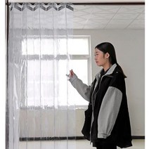 투명비닐천막 비닐커튼 두꺼운 pvc 비닐 천막 투명 PVC 플라스틱 커튼 바람막이 슬라이딩 문 절연 창 화면 사용자 정의 크기, [02] Door Height 210cm, [05] Door width 165cm