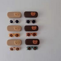 [블랙체리] 아동용 곰돌이 선글라스 자외선 차단 패션 안경 (케이스 포함)