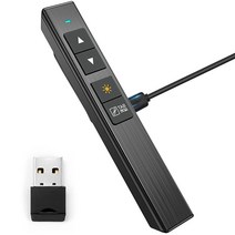 프리젠테이션 클리커 파워포인트 원격 포인터: 무선 2.4Ghz 프레젠터 교사를 위한 USB 충전식 슬라이드 장치 연설 회의용 장거리 컴퓨터 PPT 컨트롤러