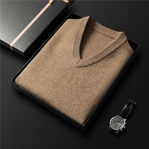 남성용 v 넥 카키 니트 조끼 가을 겨울 클래식 비즈니스 캐주얼 두꺼운 민소매 조끼 남성 의류 옐로우 블루