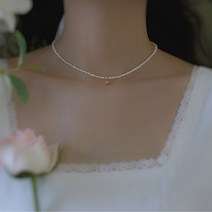 해수 밥풀 쌀알 진주 목걸이 925 스털링 실버 담수 쇄골 체인