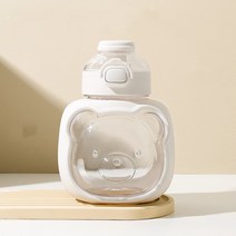 Onenine 빨대 배불뚝이 자녀 생고비 휴대용 플라스틱 물컵 CP-793DM, 흰색