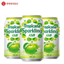 트로피카나 스파클링 사과 355ml, 12개