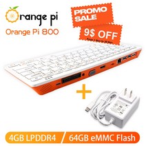 컴퓨터 데모 메인 보드 Orange Pi-전원 공급 장치 5V4A c타입 미니 키보드 PC Rockchip RK3399 4GB LPDDR, 한개옵션0