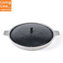 Kitchen 국산 무쇠 맥반석 코팅 솥뚜껑 구이팬 가정용 삼겹살 불판 물받이 캠핑용 그리들, ♥Kitchen_맥반석 솥뚜껑 무쇠구이팬 32cm♥, 1개