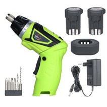 6.0n.m 무선 전기 스크루 드라이버 2pcs 충전식 1500mah 리튬 이온 7 토크 설정 2 위치 핸들 6 액세서리, 2pcs Battery, UK