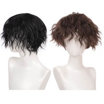 남자 파마 가발 펌 스타일 웨이브 미용 패션 코디, 1, 다크브라운_onesize, 본상품선택