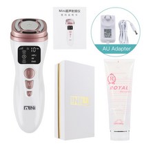 얼굴비대칭교정 미니 hifu ems 미세 전류 기계 rf 무선 주파수 마사지 피부 1세트, au 플러그