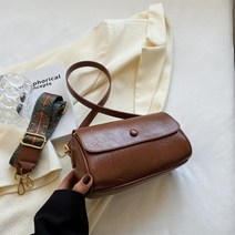 스노우보드가방 스노우보드백 스키가방 LETTSIDE-여자용 크로스 바디 백 2022 트렌드 디자이너 겨울 빈티지 패션 와이드 벨트가 있는 심플 스몰 숄더 사이드 핸드백, 20cmx13cmx11cm, Brown