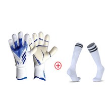 wrikri 스파이더 무늬 라텍스 재질 골키퍼 장갑 + 미끄럼 방지 축구 양말 WBGKGV2, 화이트6호