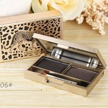 눈썹 아이 브로우 레오파드 2 컬러 파우더 메이크업 팔레트 방수 내츄럴 브라운 인핸서 섀도우 코스메틱 키트 with brush mirror, 06