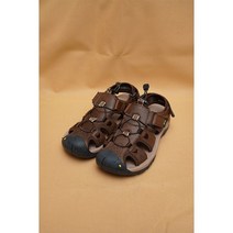 천연 소가죽 남성용 중년 어르신 아빠 고급 랜드로바 갈색 여름 편한 샌들