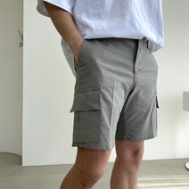빠델 남성용 카고 스판 린넨 반밴딩 반바지