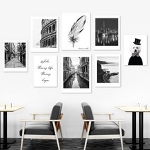 유홍아트 Black 북유럽 인테리어액자 No112 캔버스 20호(73x53cm) (5610874), 08.쌍둥이빌딩/캔버스액자(옆면검정)