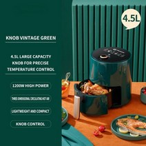 광파 오븐기 전기오븐 가정용 대용량 에어프라이기 스마트 에어 프라이어 6L 대용량 1350W 지능형 딥 다기, 01 4.5L Green_02 EU