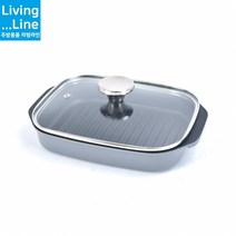 IH 인덕션 겸용 뚜껑 그릴팬 메가스톤 코팅 삼겹살 스테이크팬 생선구이 고기구이판 바베큘 생선구이팬 감바스 고기그릴 고기불판 콘치즈 캠핑그릴 철판 멀티팬, [LL] 풍년 블랙로카 IH 그릴팬