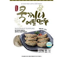 [더착한푸드]메밀만두(쿡찌니 1.2K) 식자재마트 대용량 업소용 메밀가루 불고기만두맛집 아하불고기만두 고기만두 쿡찌니만두 메밀전분 간편식, 1.2kg, 1개