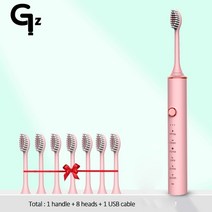 전동 칫솔 신제품 N100 음파 성인용 타이머 6 가지 USB 충전식 교체형 헤드 2023, 13.N100pink 8