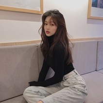 이너셔츠 프렌치 이니트 여성 겨울 가을 슬림 레이어드 목폴라 긴소매 상의 3139482892