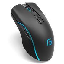 OGORUS 블루투스 마우스 무선 게임 마우스 무음 마우스 [듀얼 모드 2.4G+블루투스], 블랙