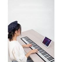 지능형 접이식 피아노 연습 매트 롤 건반 초보 어린이 휴대용 연습기 블루투스 전자 88키 USB 충전, [88키 블루투스 APP] 표준